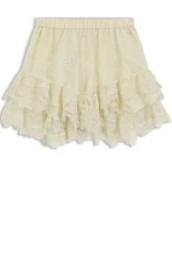 Mini Skort aus geraffter Spitze