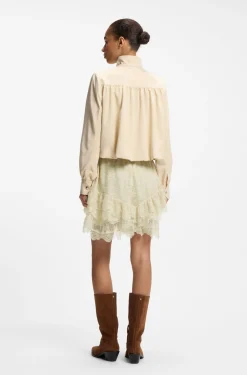 Mini Skort aus geraffter Spitze