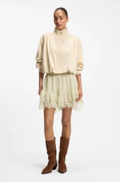 Mini Skort aus geraffter Spitze