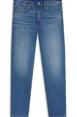 Mittelblaue Slim-Fit Jeans aus Stretch-Denim
