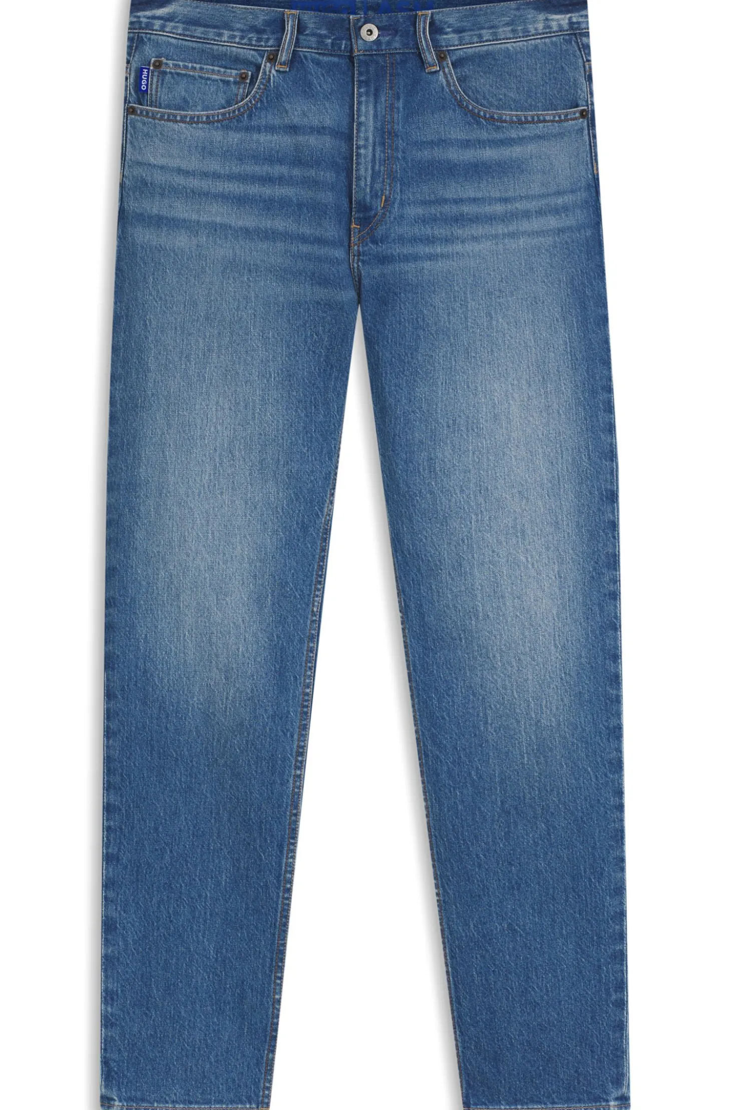 Mittelblaue Slim-Fit Jeans aus Stretch-Denim