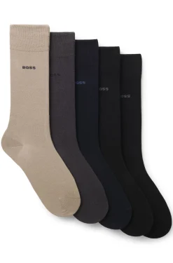 Mittelhohe Socken aus Baumwoll-Mix im Fünferpack