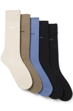 Mittelhohe Socken aus Baumwoll-Mix im Fünferpack