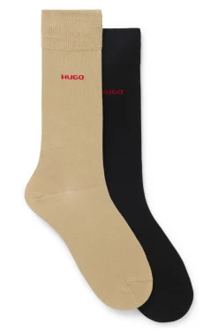 Mittelhohe Socken mit Logos im Zweierpack