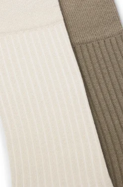 Mittelhohe Socken mit Rippstruktur im Zweierpack