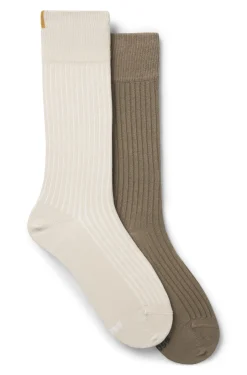 Mittelhohe Socken mit Rippstruktur im Zweierpack