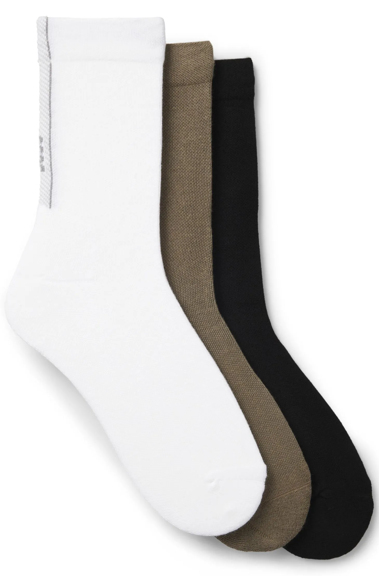 Mittelhohe Socken mit strukturiertem Tape im Dreierpack