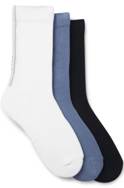 Mittelhohe Socken mit strukturiertem Tape im Dreierpack