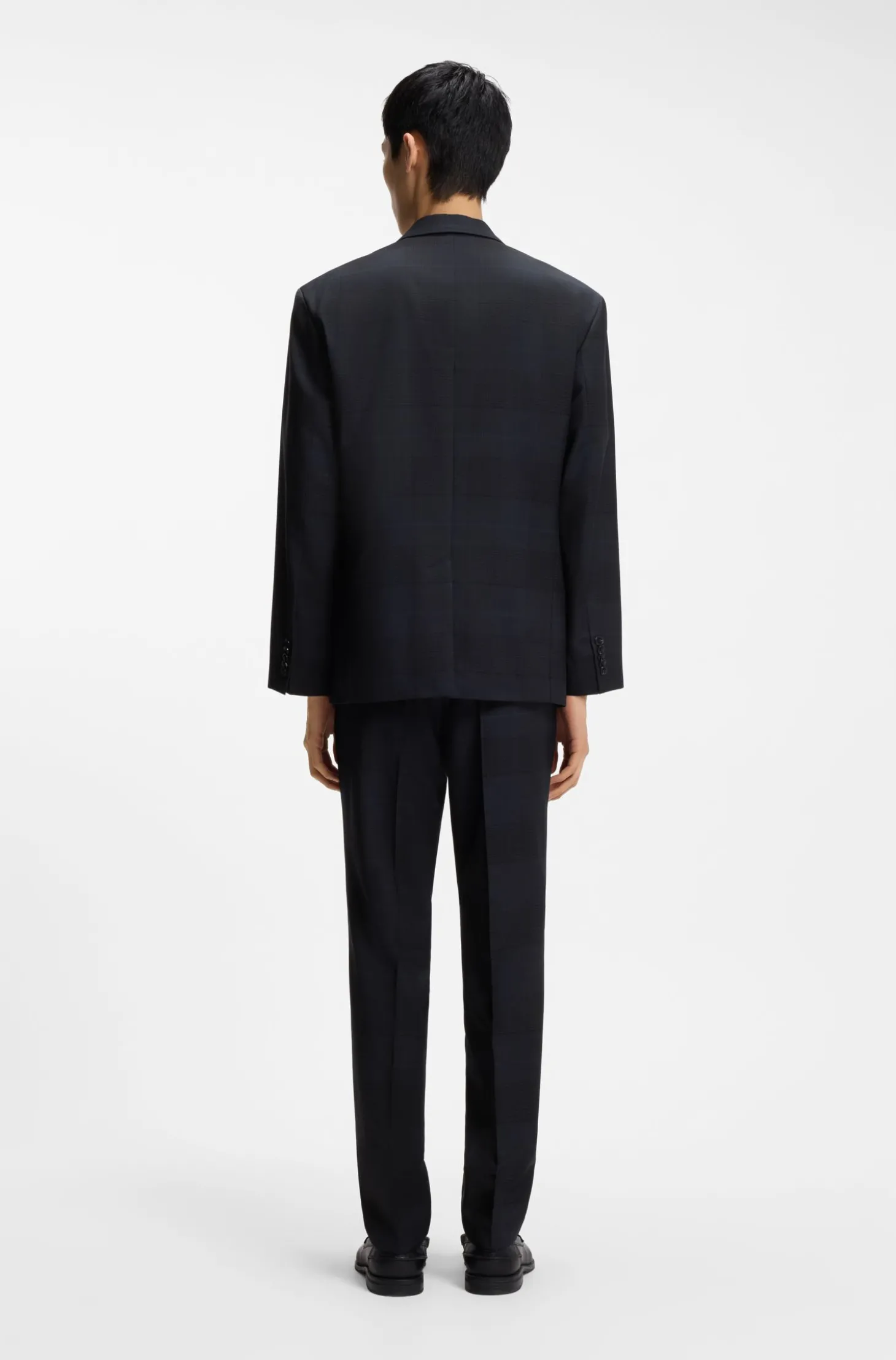 Modern-Fit Blazer aus karierter Schurwolle