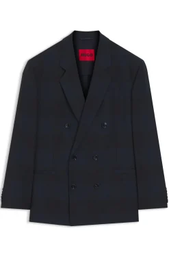 Modern-Fit Blazer aus karierter Schurwolle