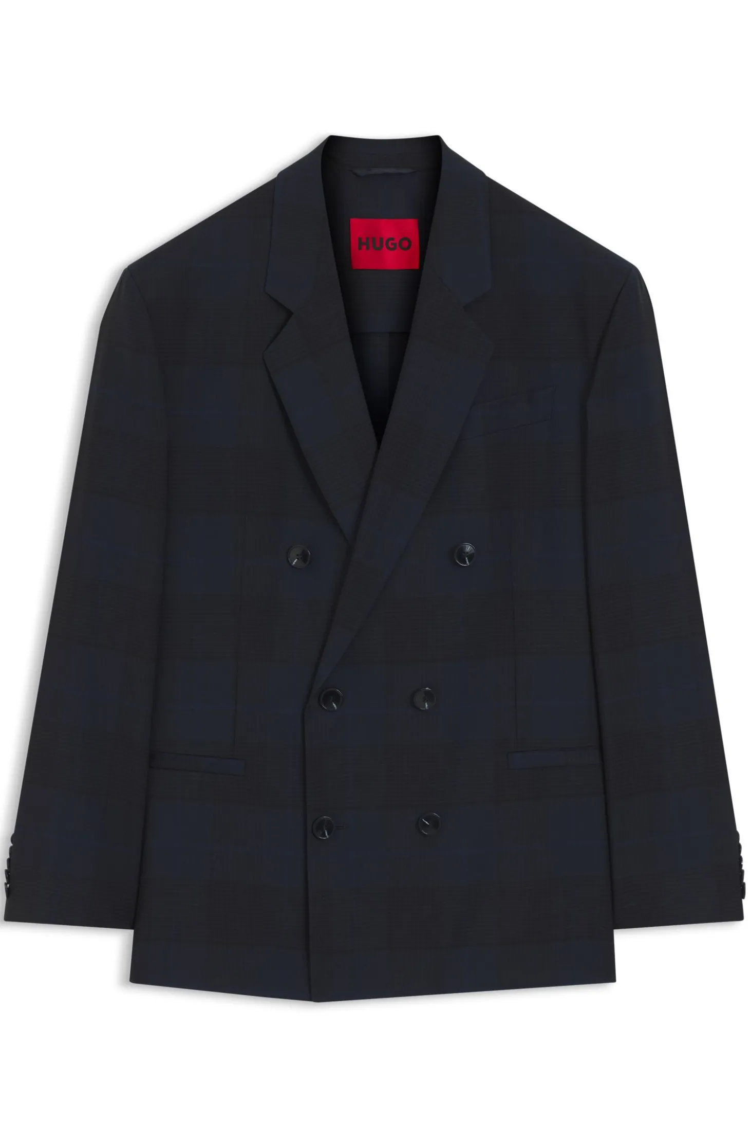 Modern-Fit Blazer aus karierter Schurwolle