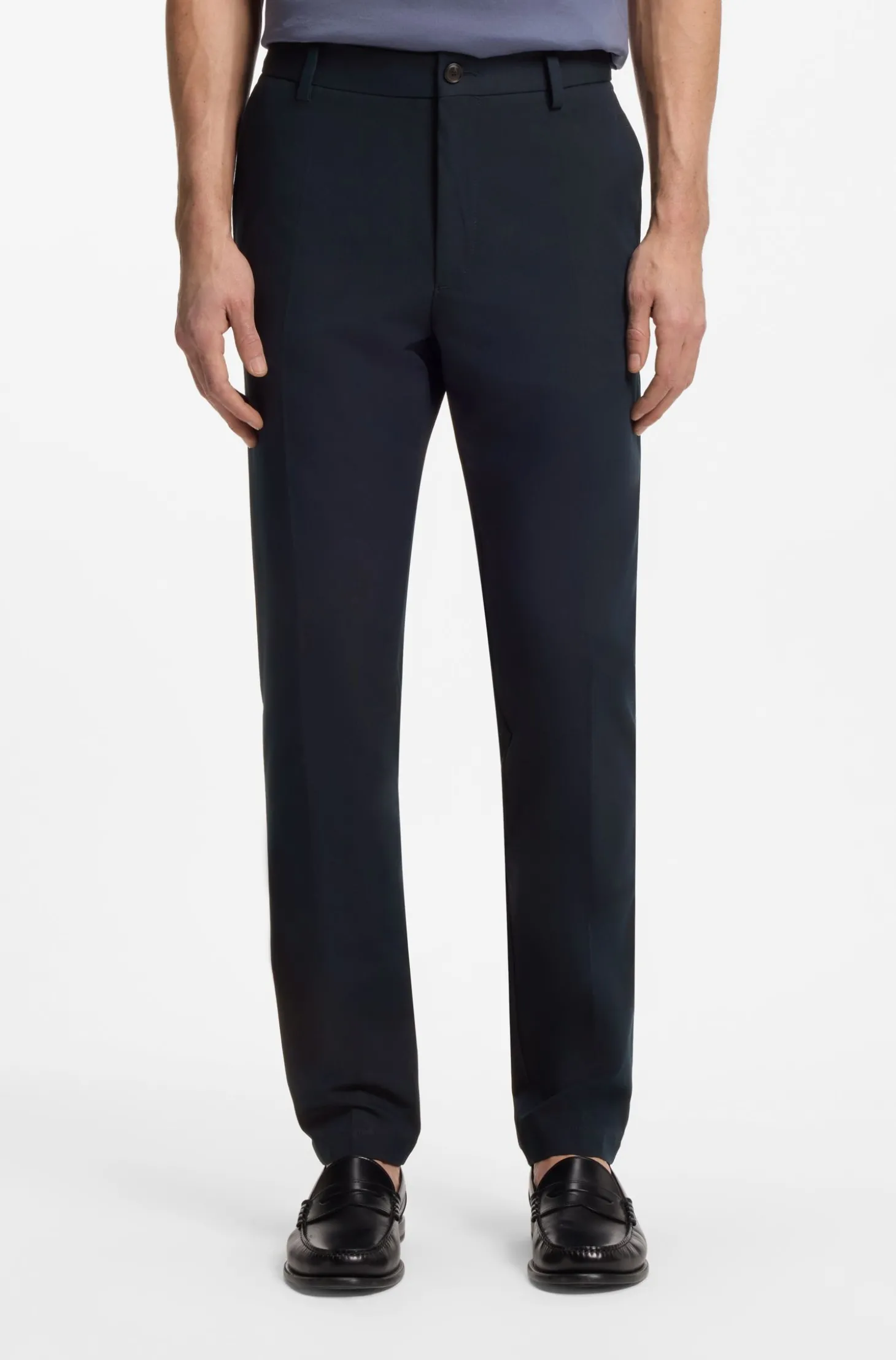 Modern-Fit Hose aus Baumwoll-Mix mit Twill-Struktur