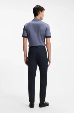 Modern-Fit Hose aus Baumwoll-Mix mit Twill-Struktur