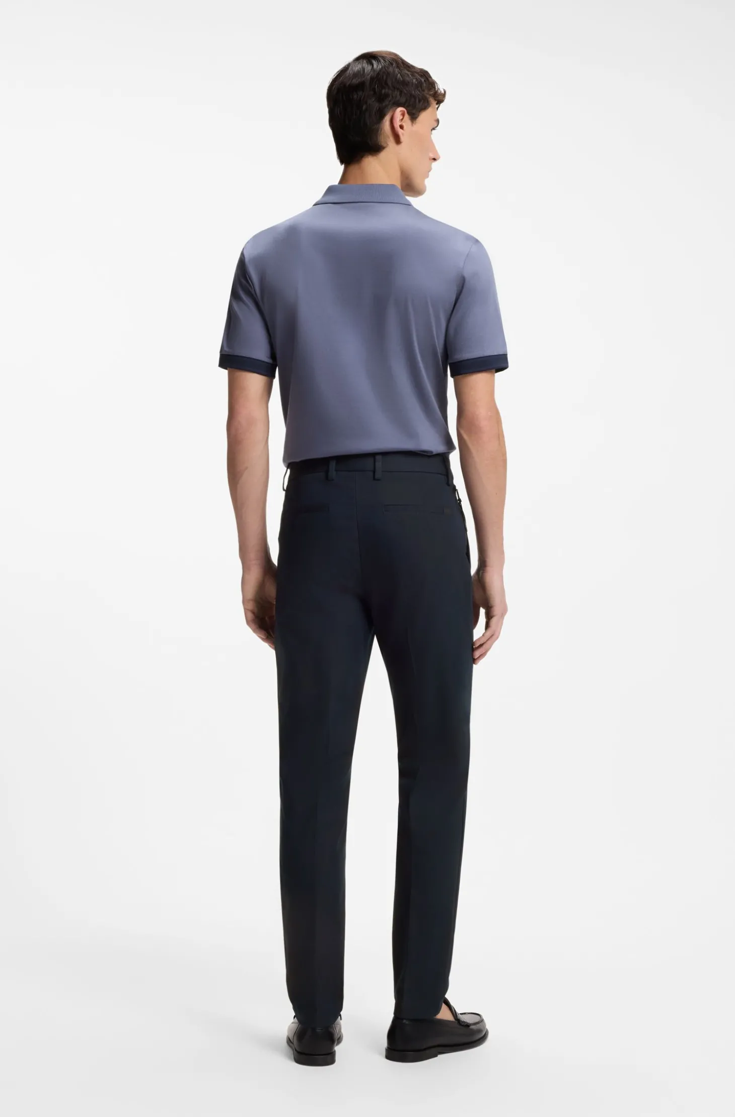 Modern-Fit Hose aus Baumwoll-Mix mit Twill-Struktur