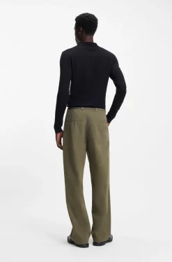 Modern-Fit Hose aus Baumwoll-Mix mit Twill-Struktur
