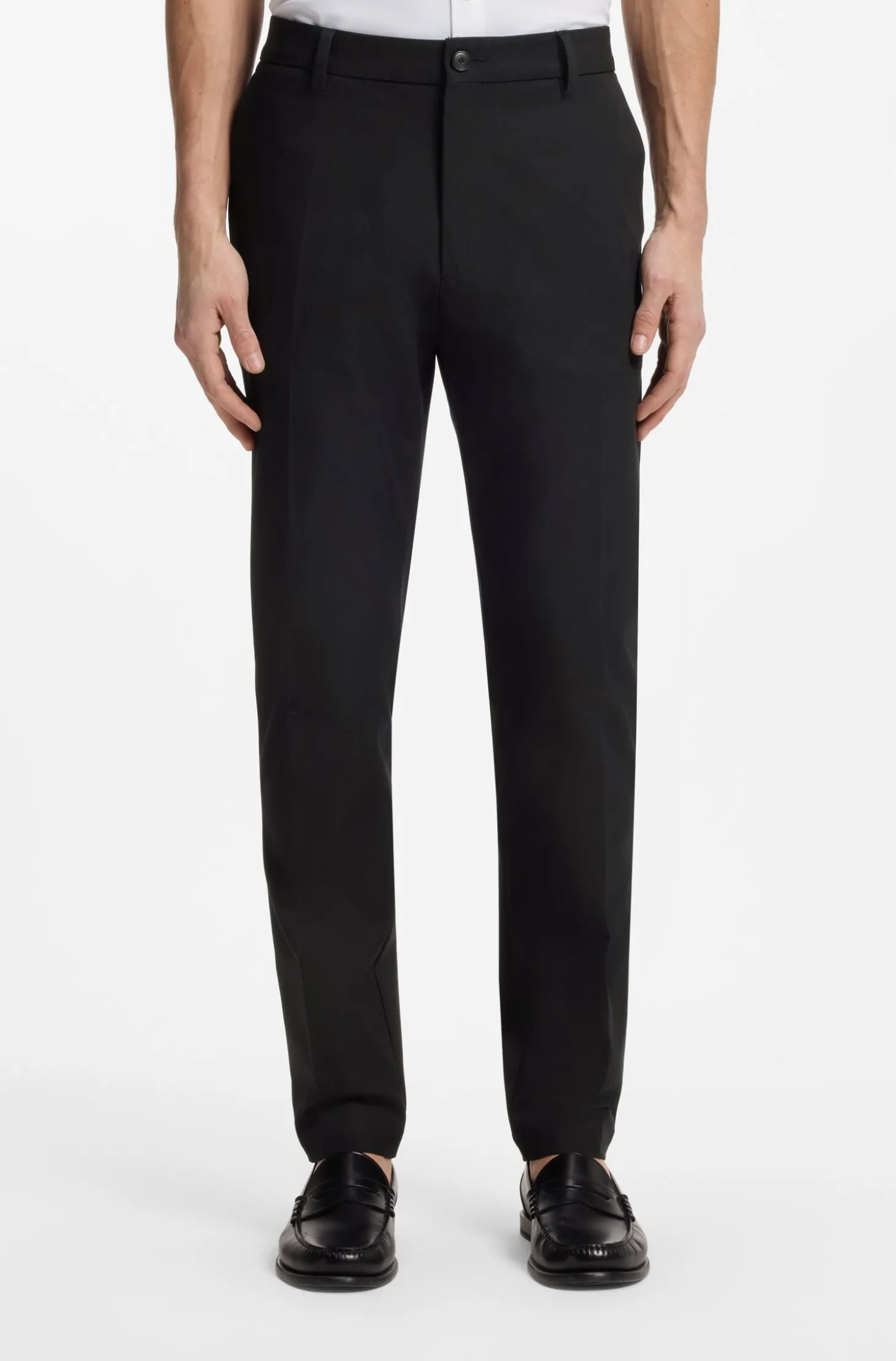 Modern-Fit Hose aus Baumwoll-Mix mit Twill-Struktur