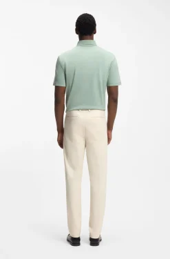 Modern-Fit Hose aus bügelleichtem Baumwoll-Mix mit Twill-Struktur