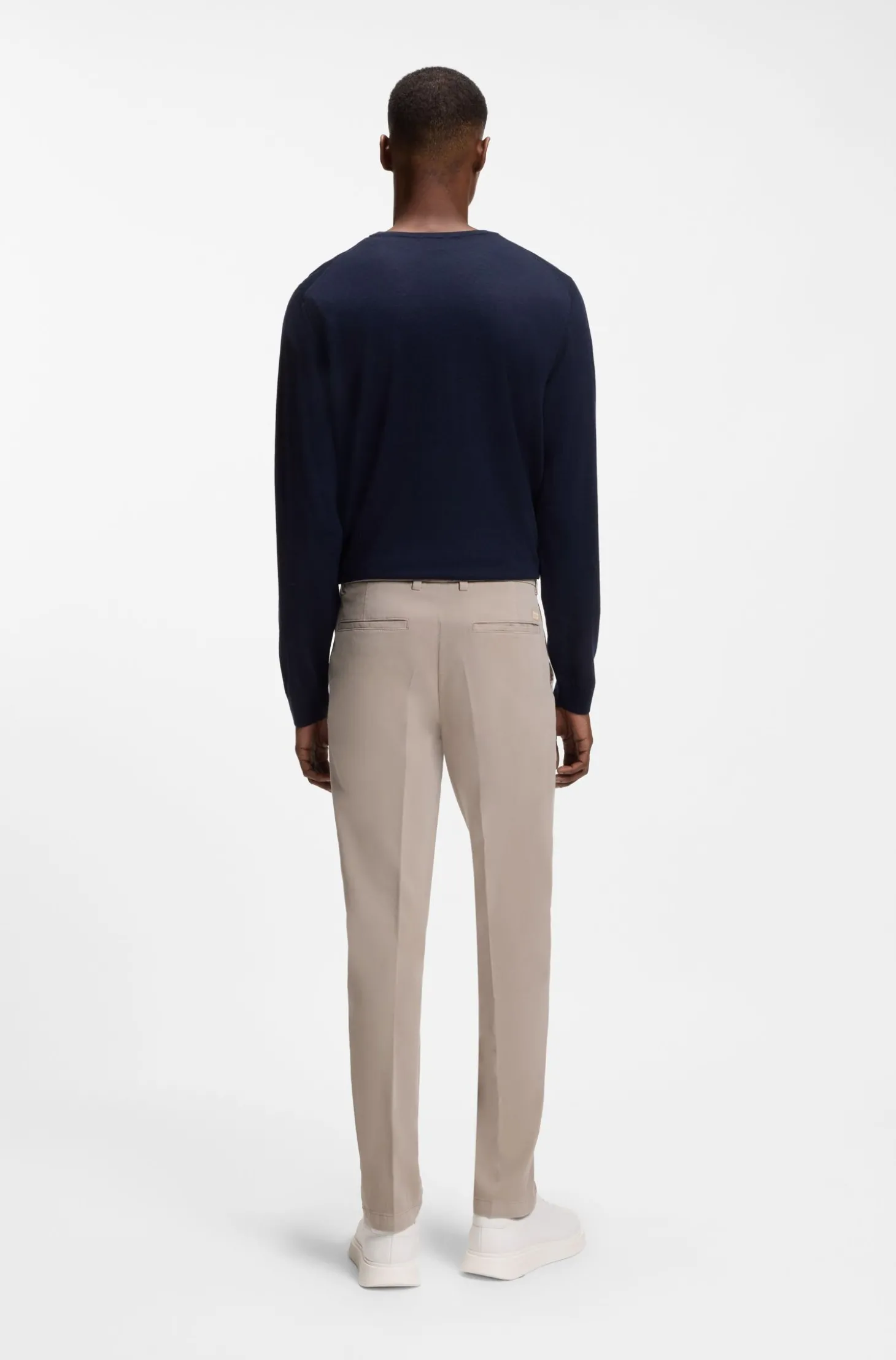 Modern-Fit Hose aus elastischer Baumwoll-Gabardine