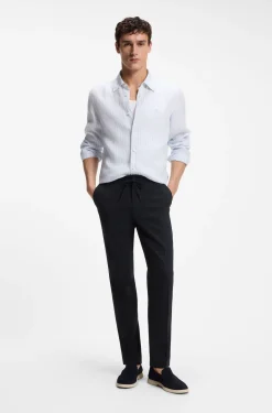Modern-Fit Hose aus Leinen-Mix