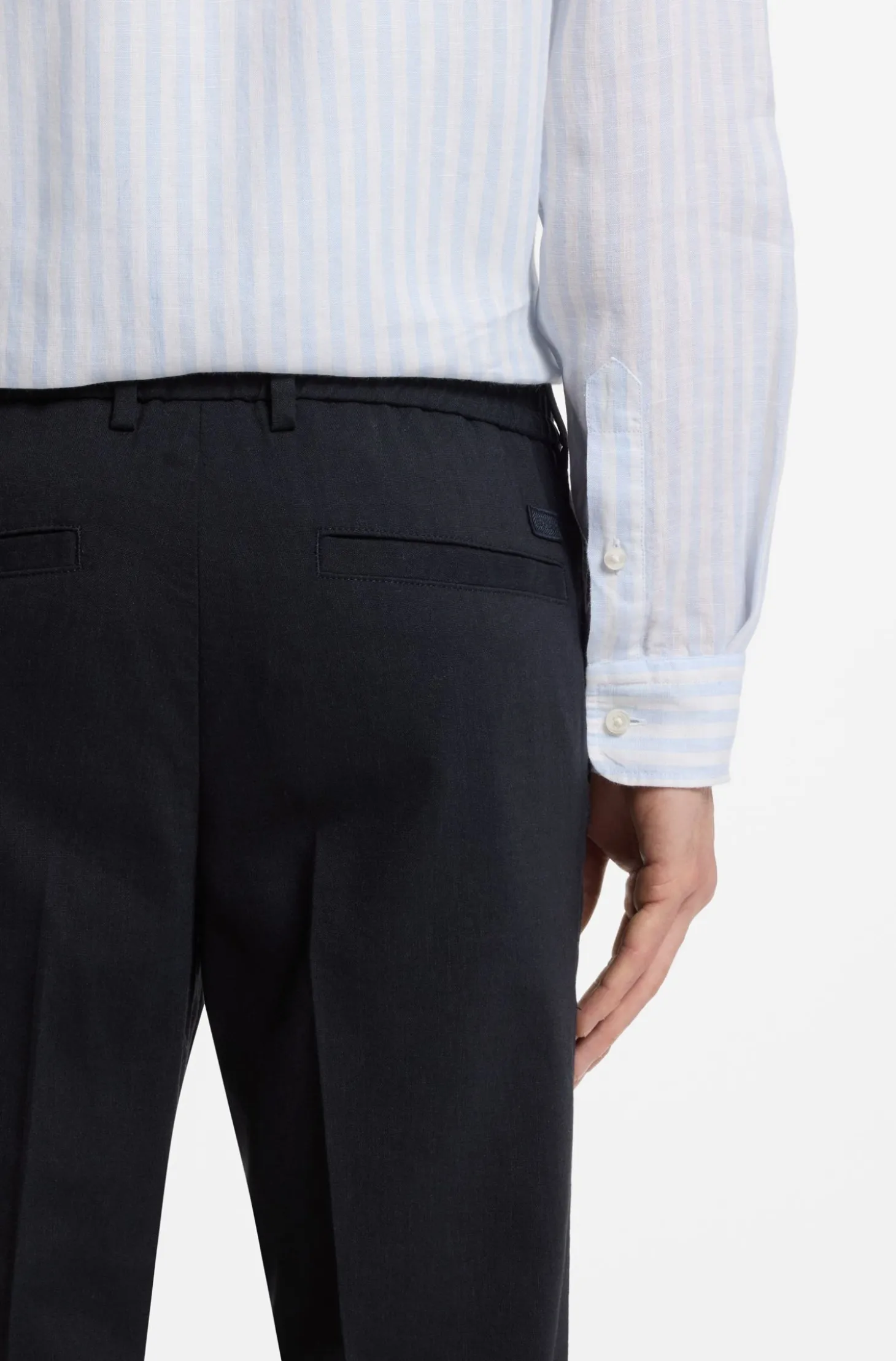 Modern-Fit Hose aus Leinen-Mix