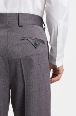 Modern-Fit Hose aus Stretch-Gewebe mit unterbrochenem Karo-Muster