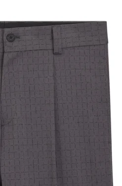 Modern-Fit Hose aus Stretch-Gewebe mit unterbrochenem Karo-Muster