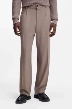Modern-Fit Hose aus Stretch-Twill mit Bügelfalten