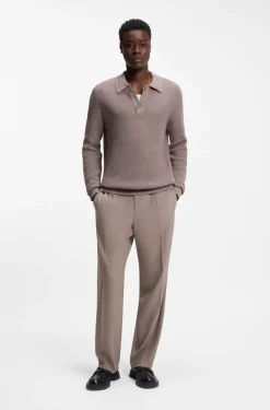 Modern-Fit Hose aus Stretch-Twill mit Bügelfalten