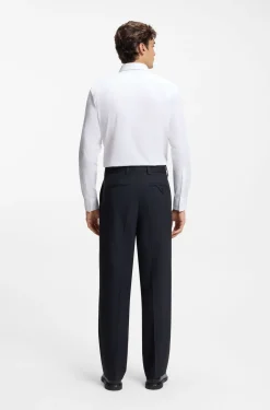 Modern-Fit Hose aus Stretch-Twill mit Bügelfalten