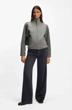 Modern-Fit Jacke aus gekochter Schurwolle