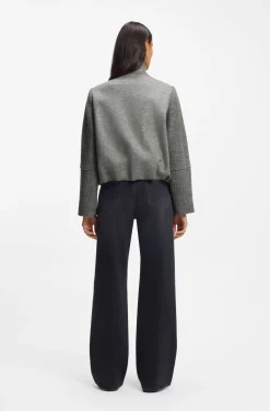 Modern-Fit Jacke aus gekochter Schurwolle