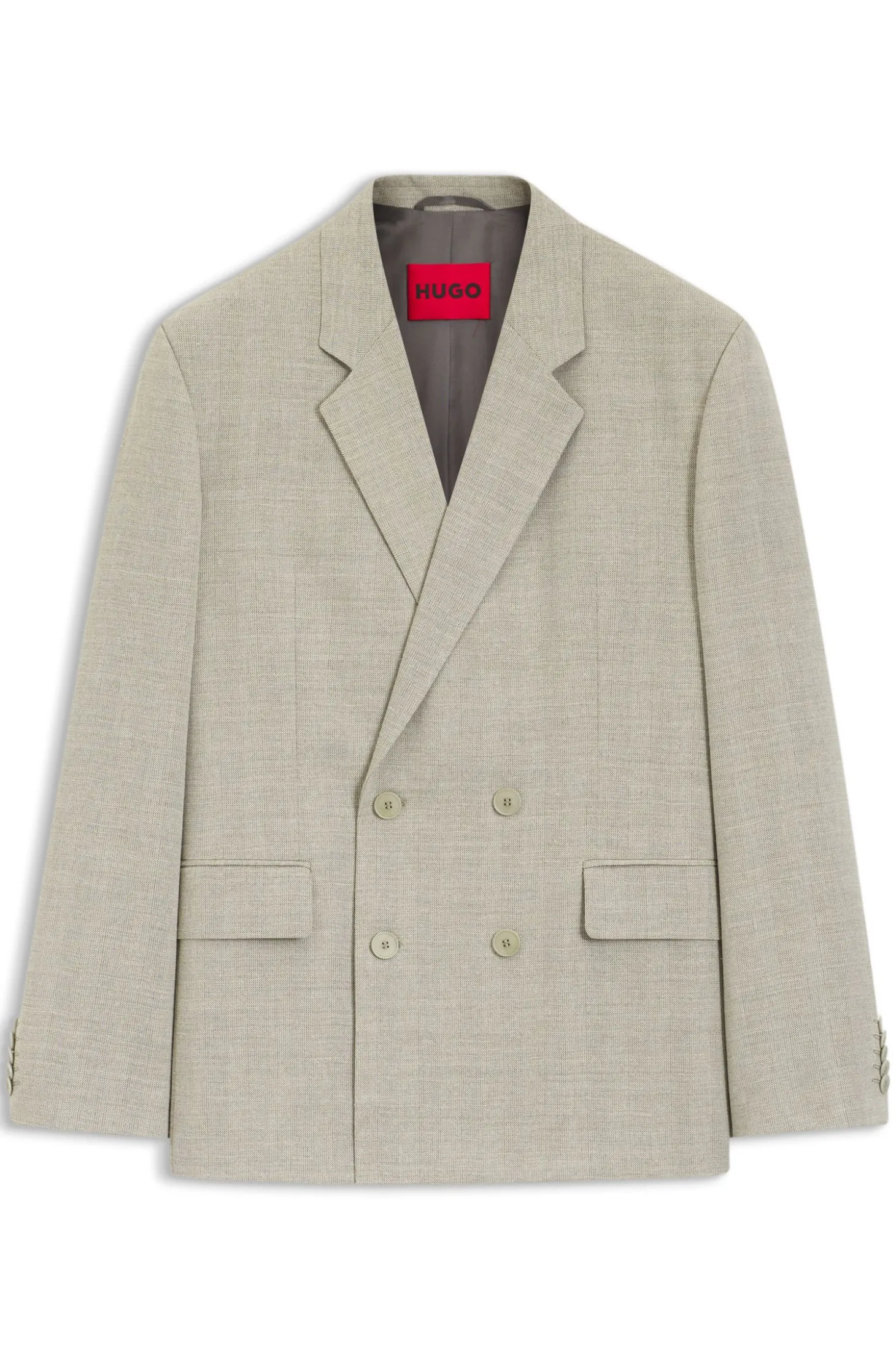 Modern-Fit Jacke mit Fischgrät-Webstruktur