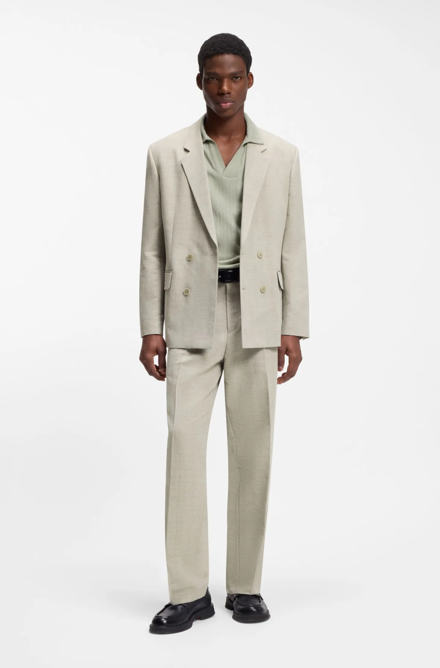 Modern-Fit Jacke mit Fischgrät-Webstruktur