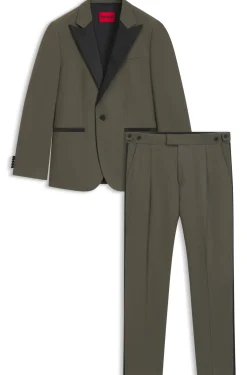 Modern-Fit Popeline-Anzug aus Woll-Mix