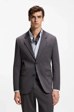 Modern-Fit Sakko aus kariertem Stretch-Gewebe