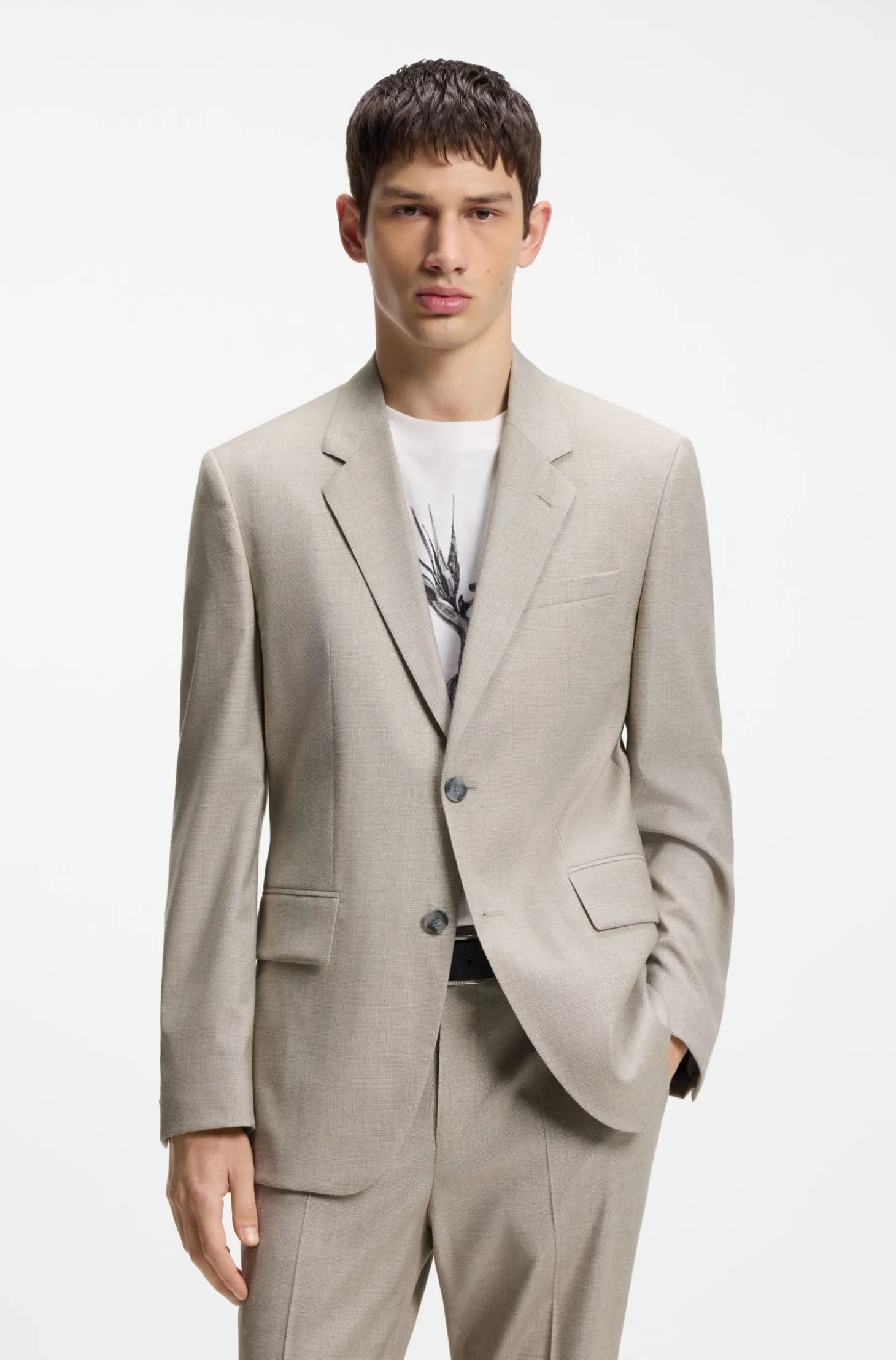 Modern-Fit Sakko aus Stretch-Twill