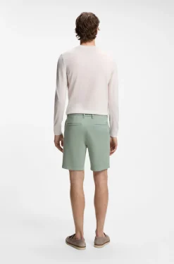 Modern-Fit Shorts aus überfärbtem elastischem Baumwoll-Twill