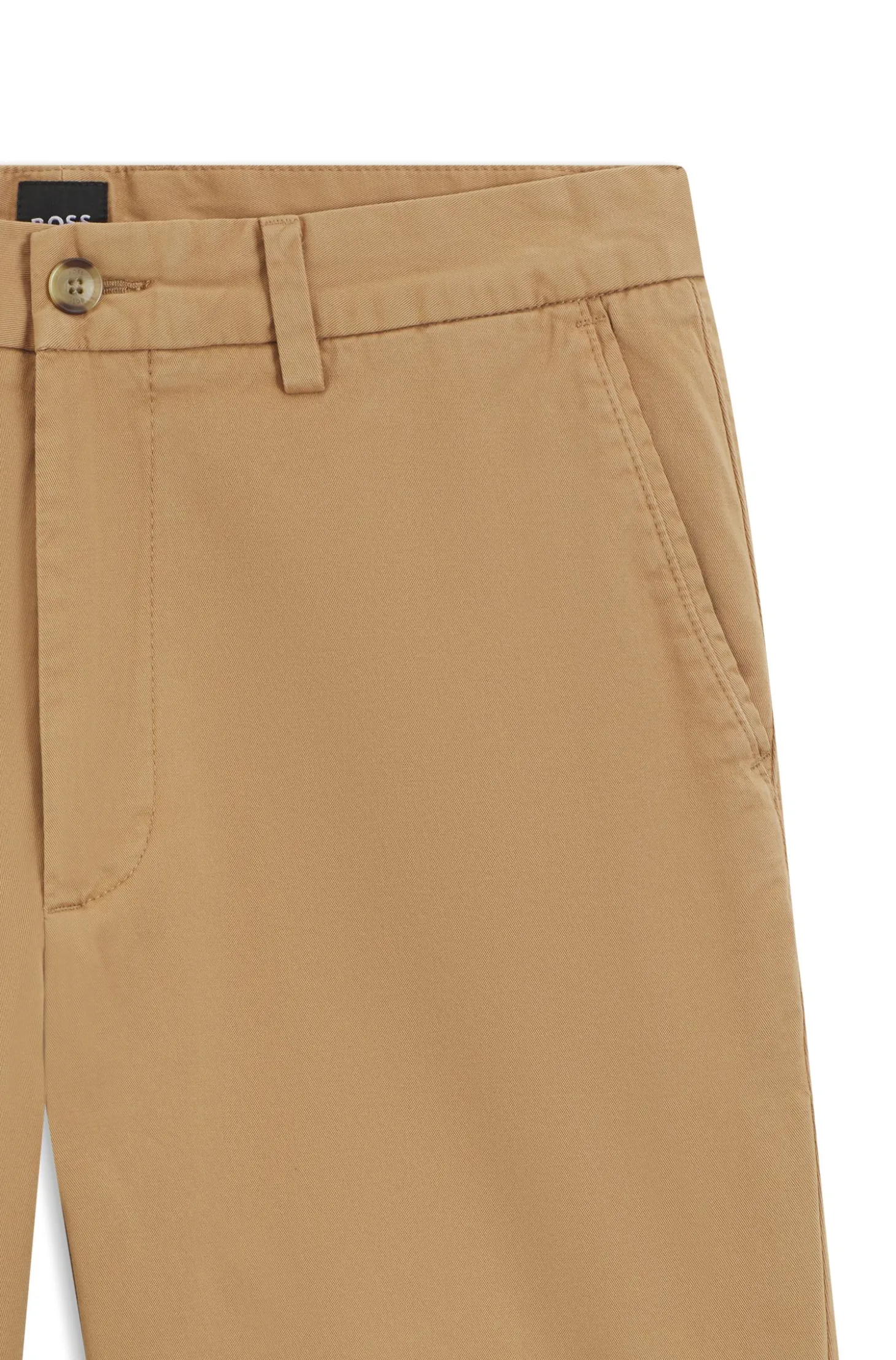 Modern-Fit Shorts aus überfärbtem elastischem Baumwoll-Twill