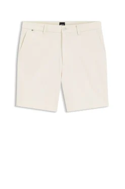 Modern-Fit Shorts aus überfärbtem elastischem Baumwoll-Twill