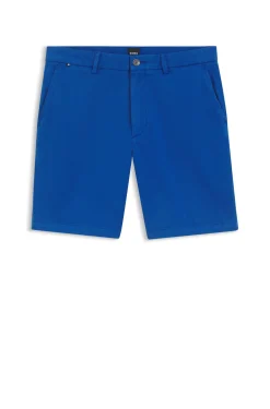 Modern-Fit Shorts aus überfärbtem elastischem Baumwoll-Twill
