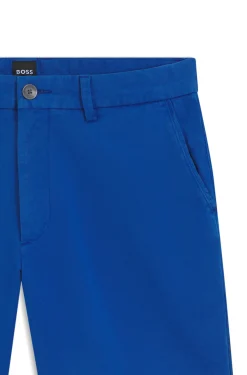 Modern-Fit Shorts aus überfärbtem elastischem Baumwoll-Twill