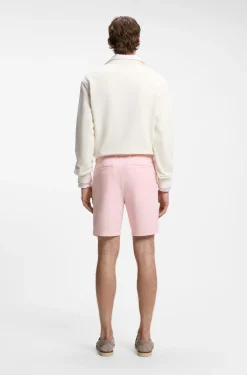 Modern-Fit Shorts aus überfärbtem elastischem Baumwoll-Twill