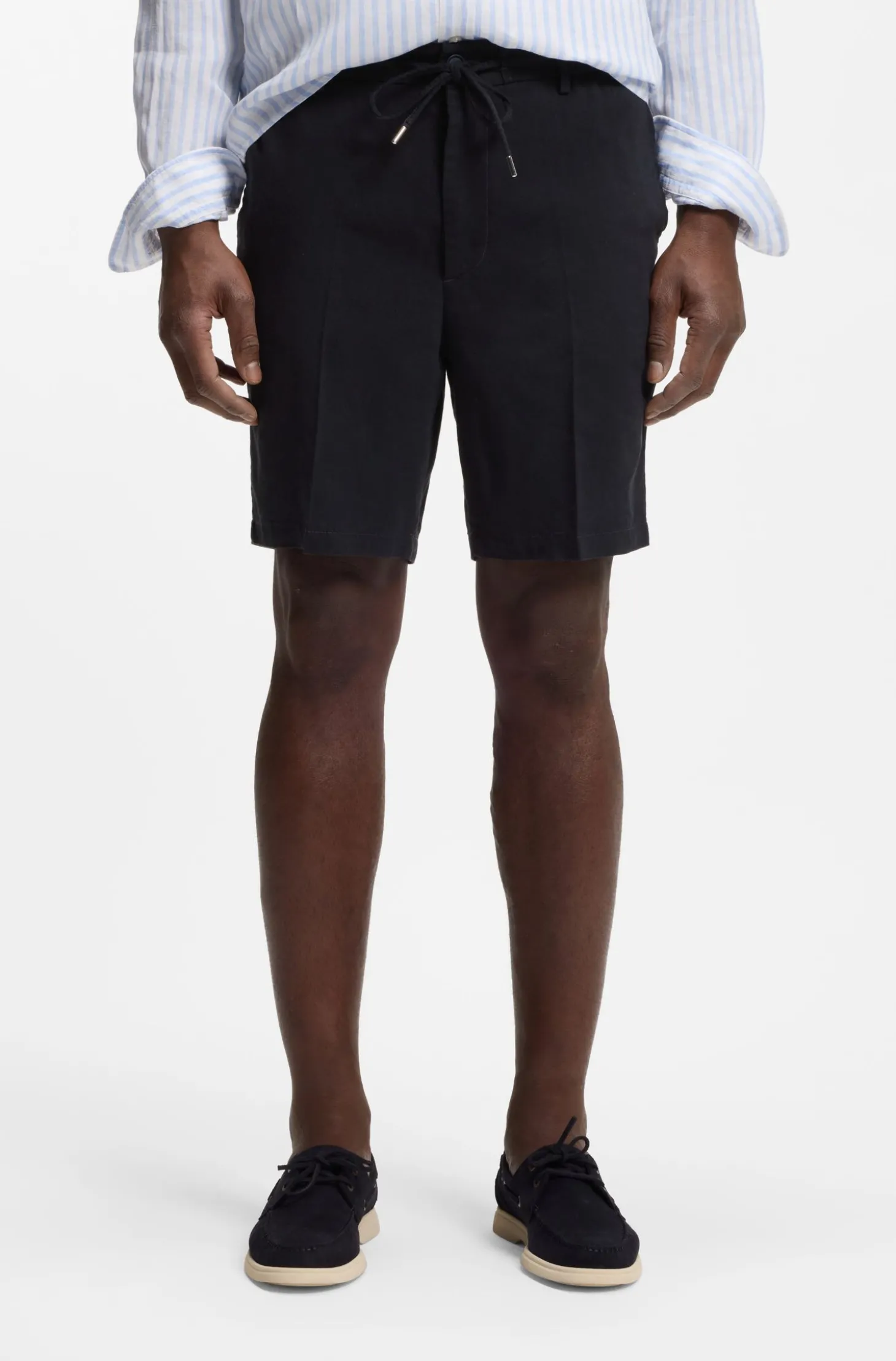 Modern-Fit Shorts aus Leinen-Mix
