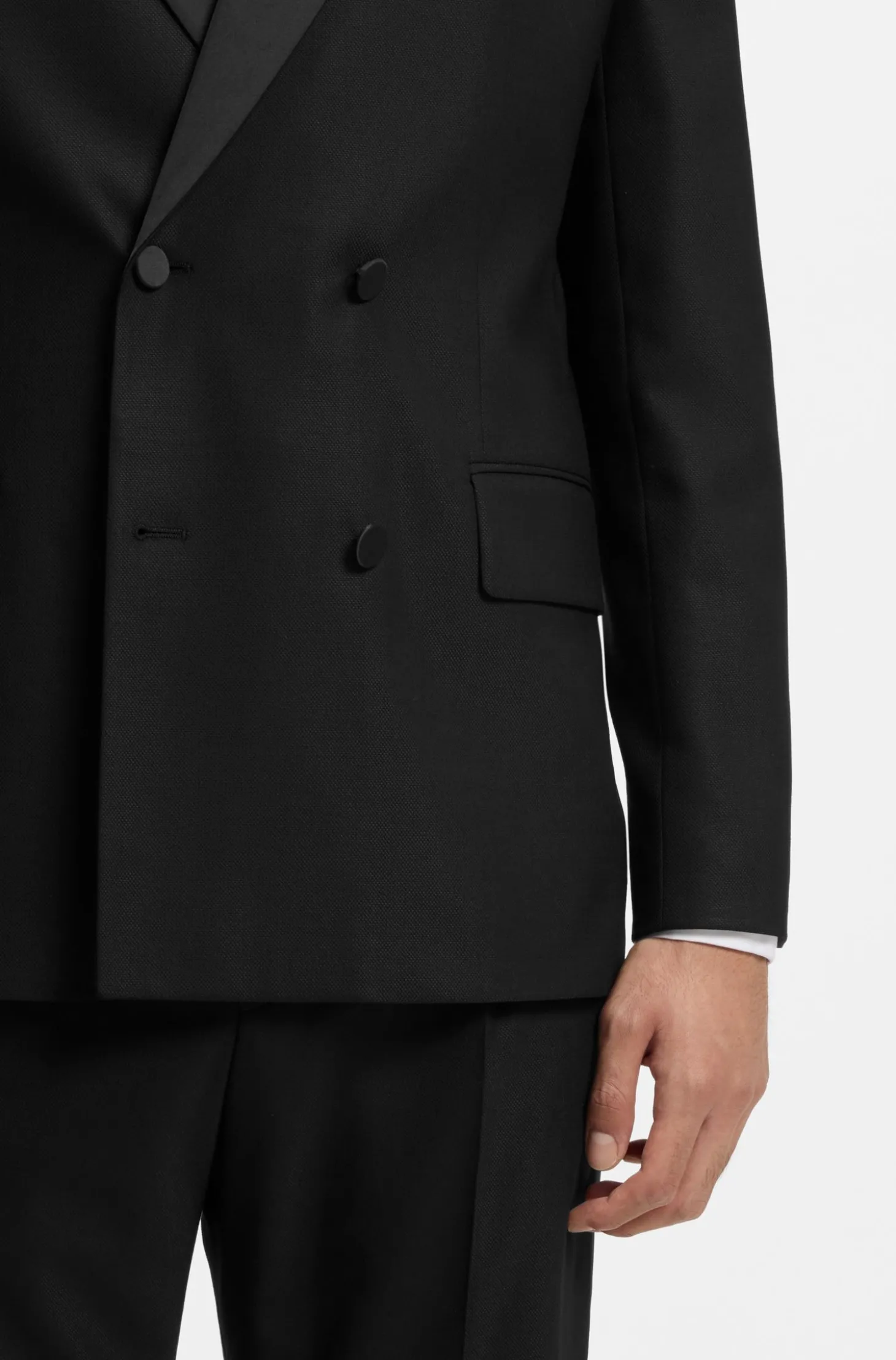 Modern-Fit Smoking-Jacke mit Schalkragen