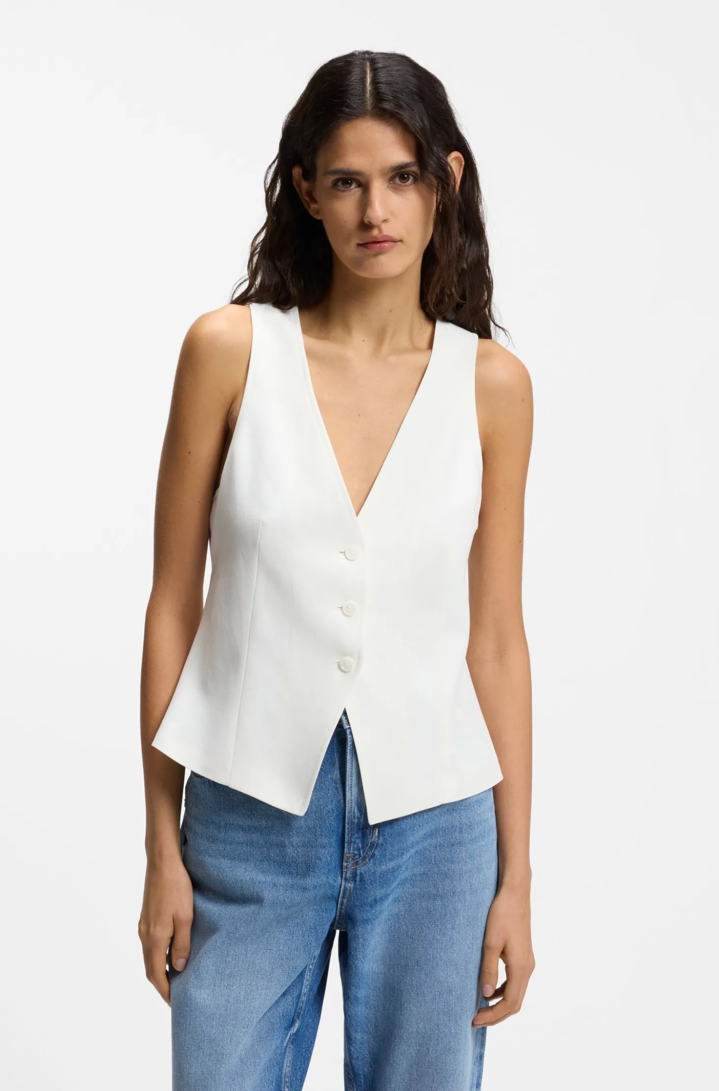 Modern-Fit Weste mit Rückenschlitz