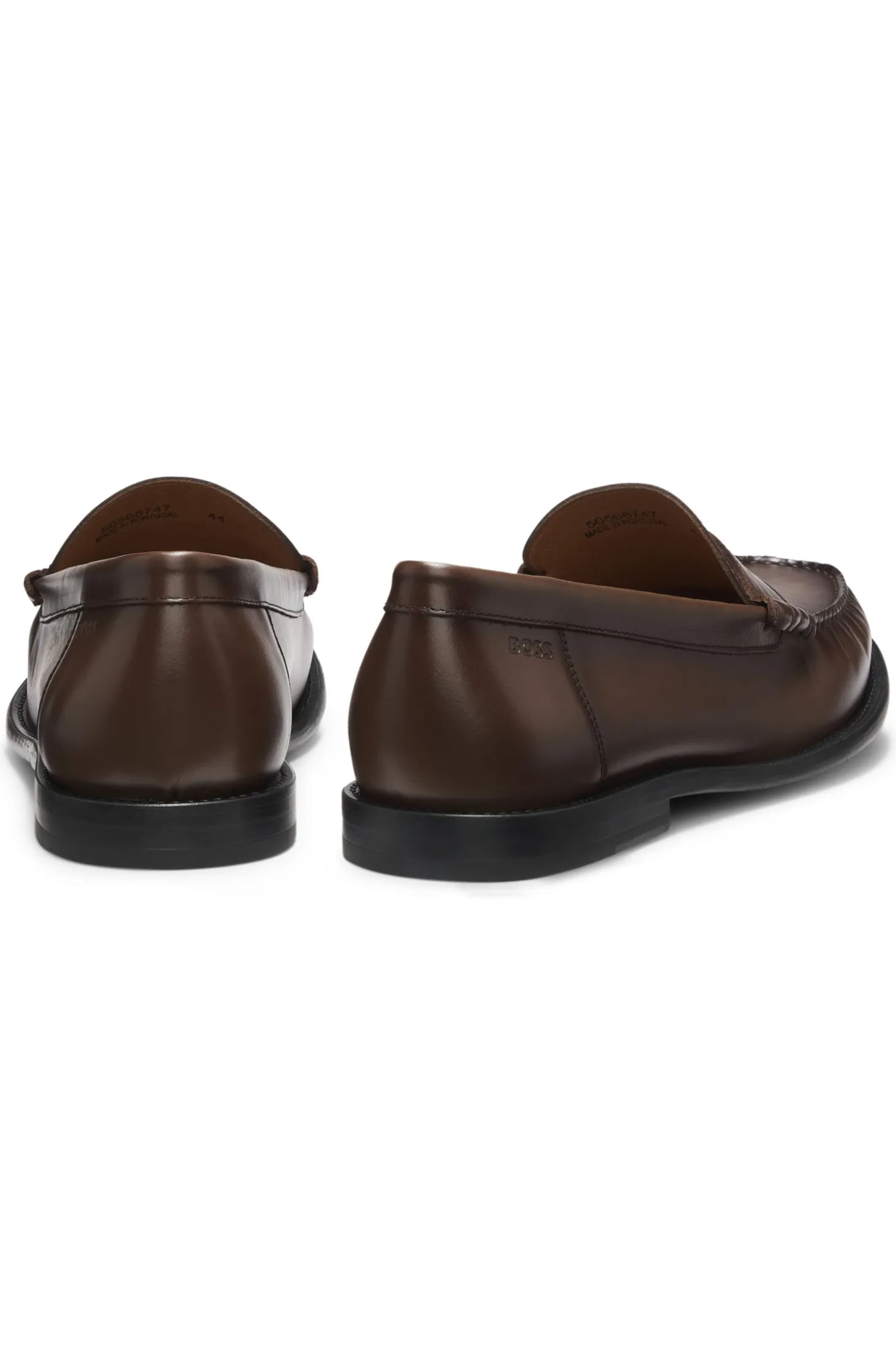 Mokassins aus Leder mit Pennyloafer-Besatz