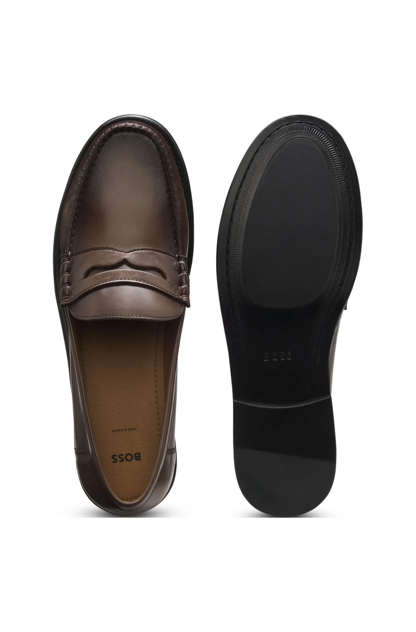 Mokassins aus Leder mit Pennyloafer-Besatz