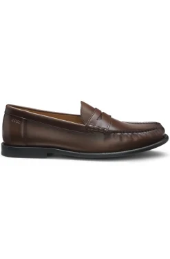 Mokassins aus Leder mit Pennyloafer-Besatz