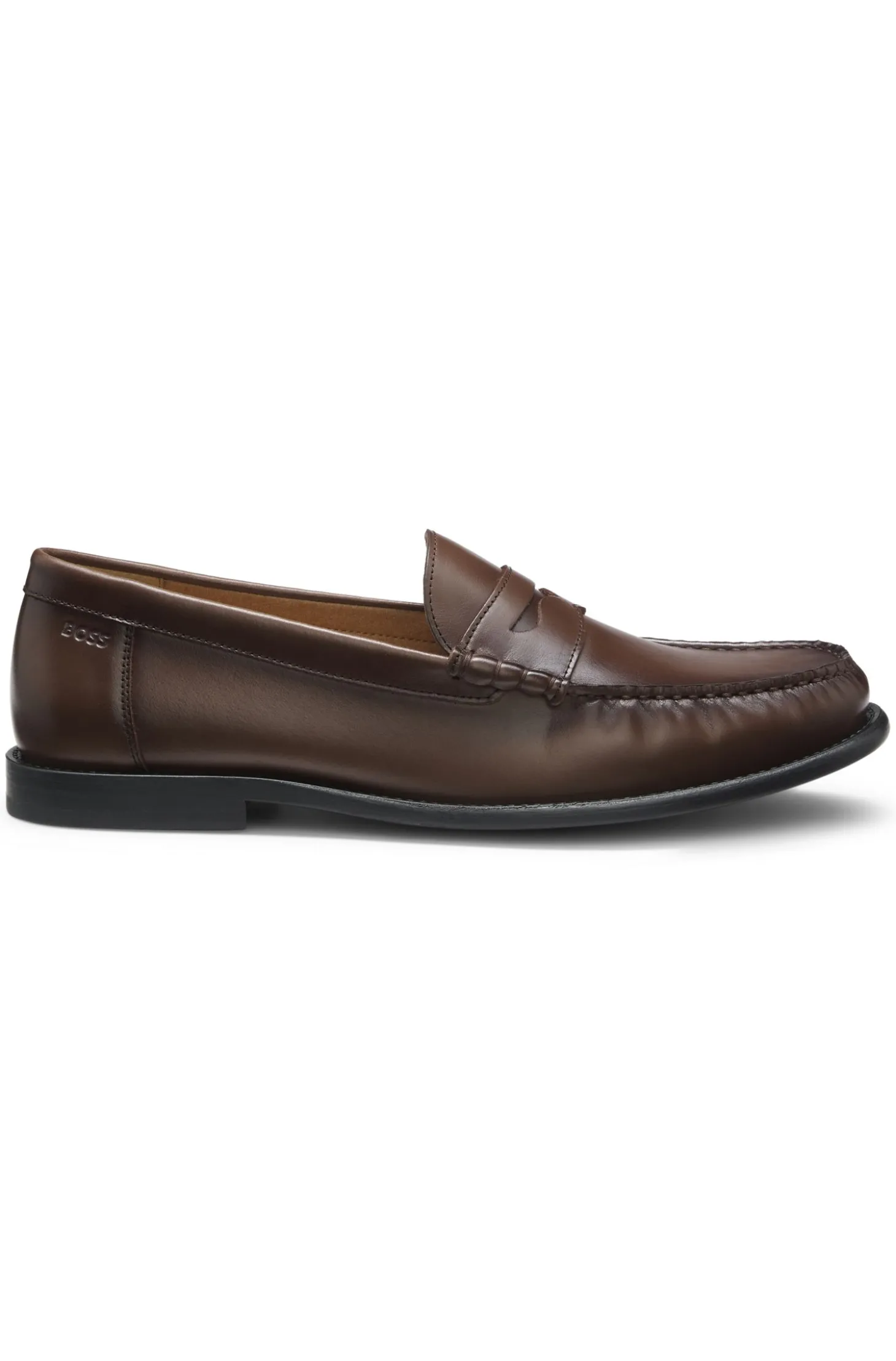 Mokassins aus Leder mit Pennyloafer-Besatz