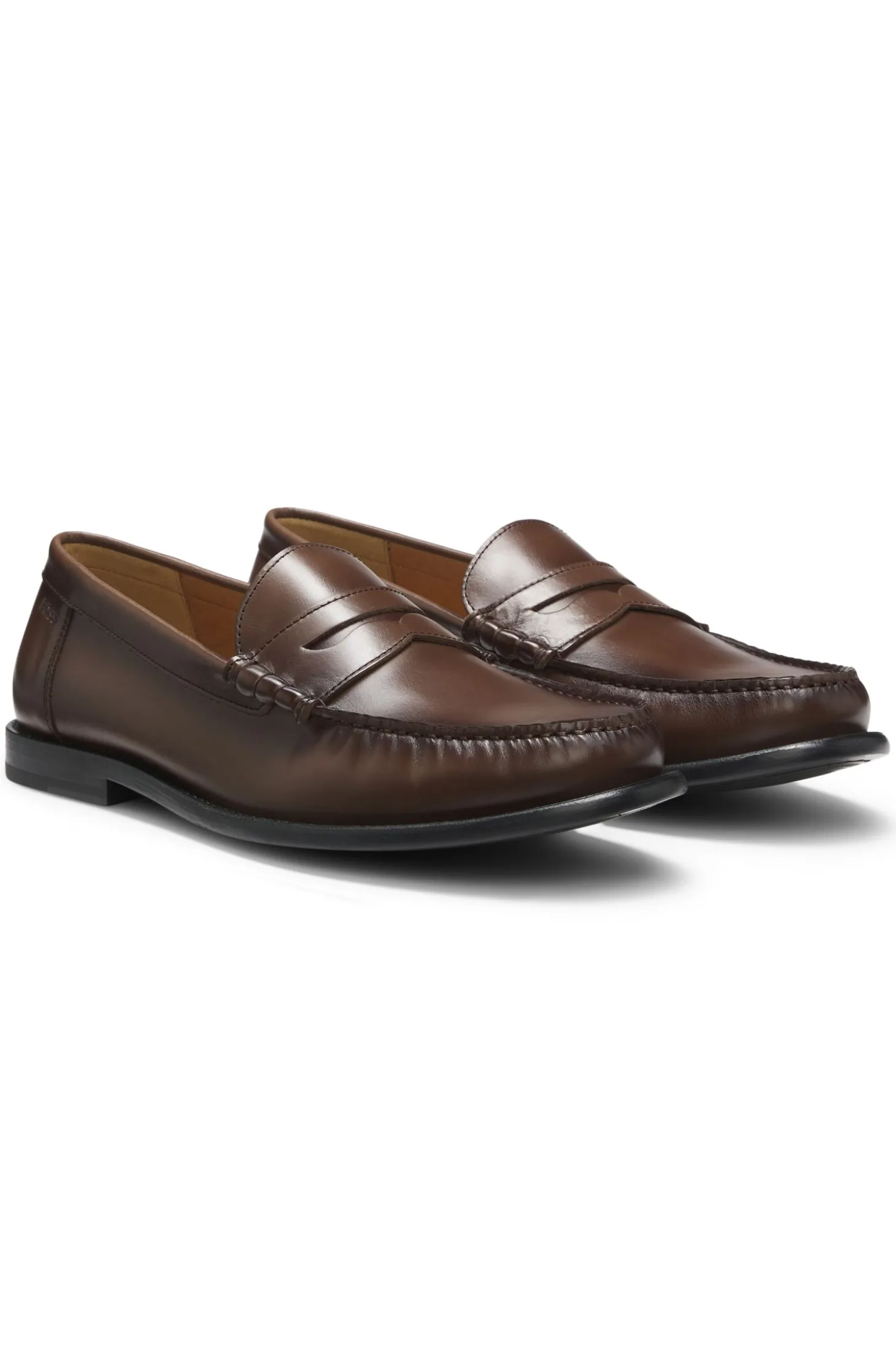 Mokassins aus Leder mit Pennyloafer-Besatz